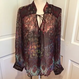 Casual Studio Sheer Print Blouse Medium